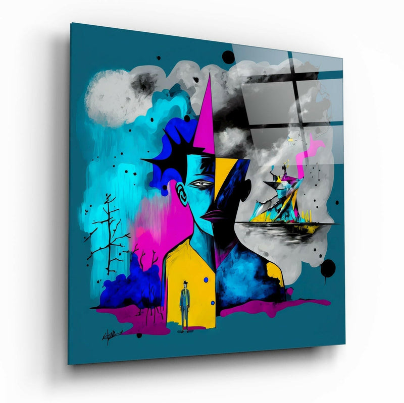 Picasso's Mind Glass Wall Art  || Designer Collection