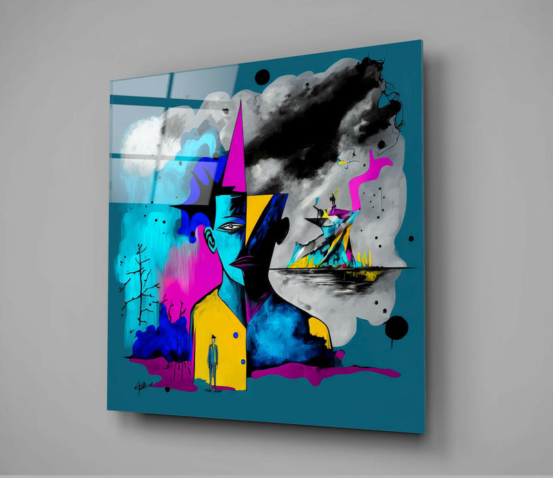 Picasso's Mind Glass Wall Art  || Designer Collection