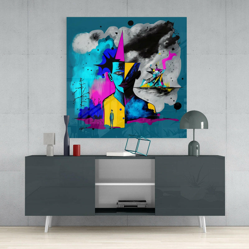 Picasso's Mind Glass Wall Art  || Designer Collection