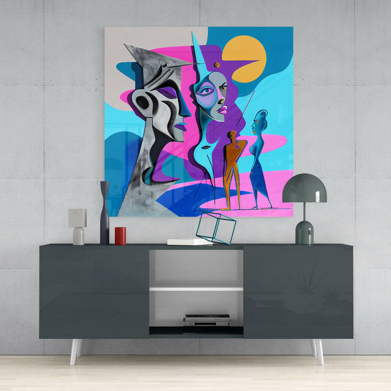 Picasso's Mind Glass Wall Art  || Designer Collection