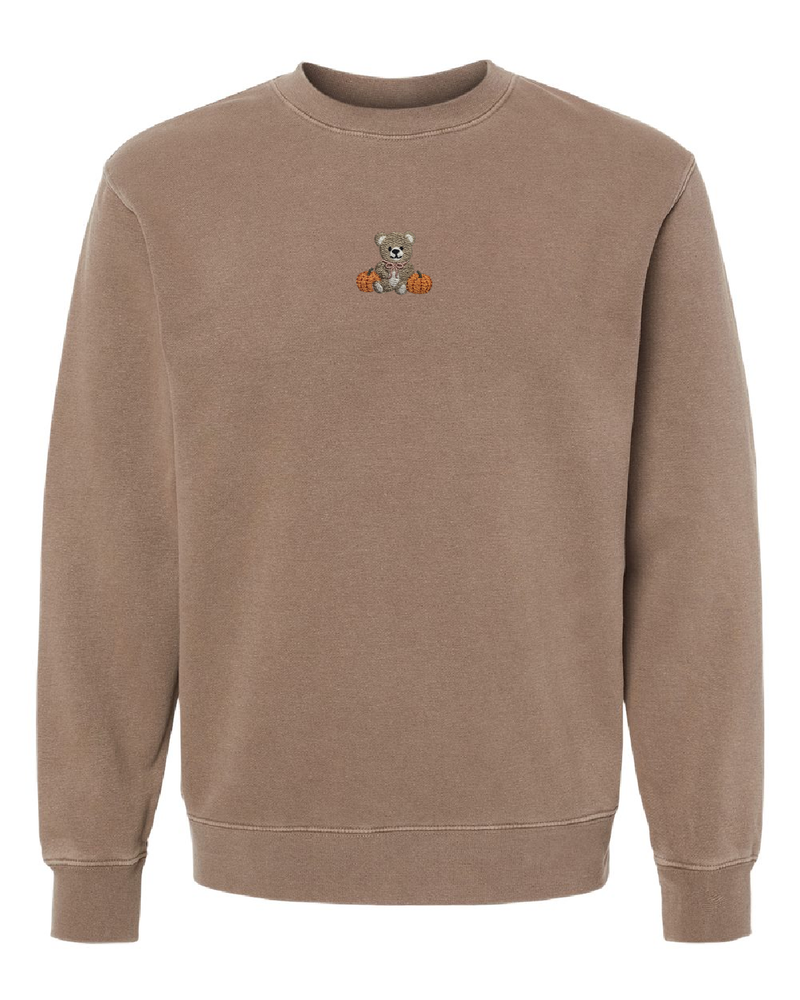 Embroidered PIGMENT Crewneck - Fall Teddy Bear (center)