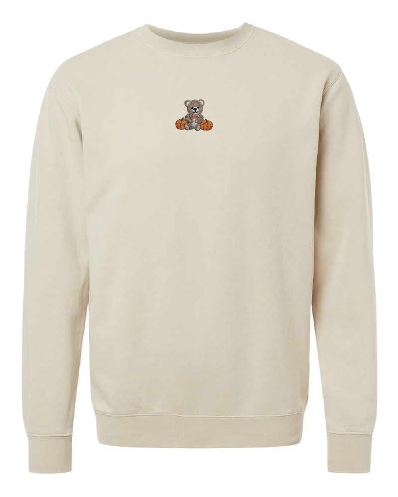 Embroidered PIGMENT Crewneck - Fall Teddy Bear (center)