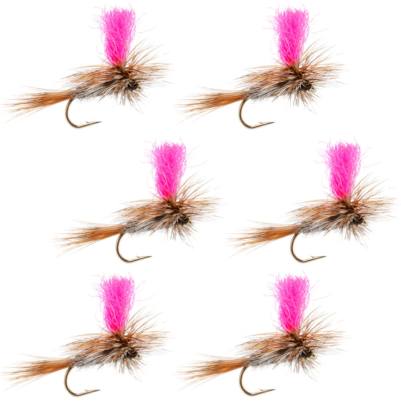 Adams Hi-Viz Parachute Classic Dry Fly - 6 Flies Hook Size 12