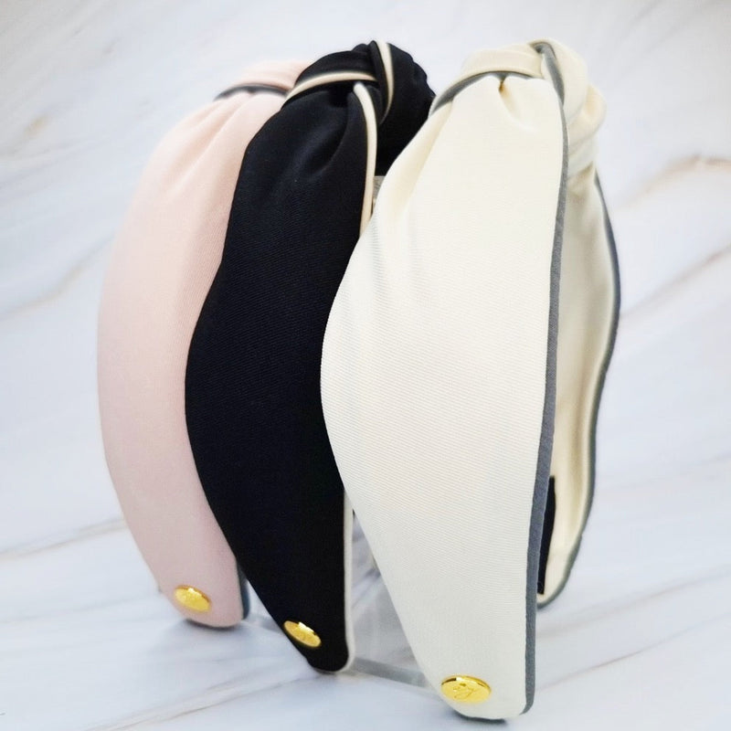 Piped Border Preppy Headband