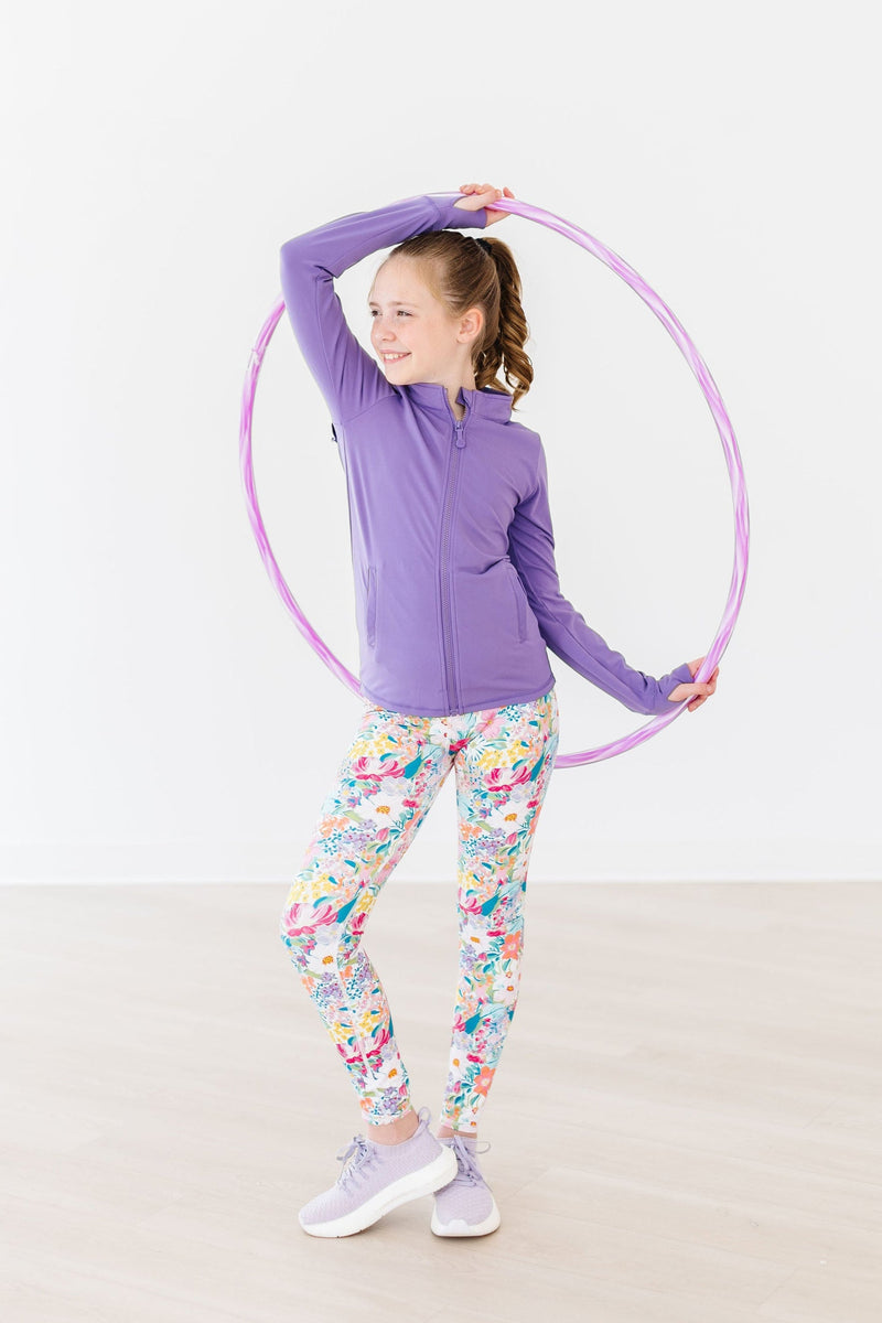 SALE Playful Purple Full-Zip Ruffle Active Jacket