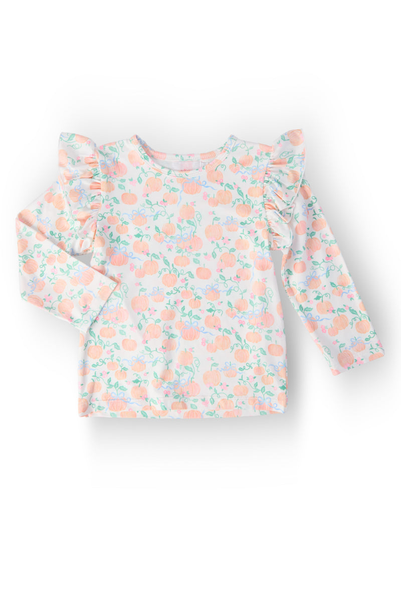 Pretty Pumpkins L/S Ruffle Tee