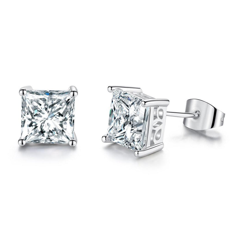 Princess Cut Stud Earrings Cubic Zirconia Stud Earrings