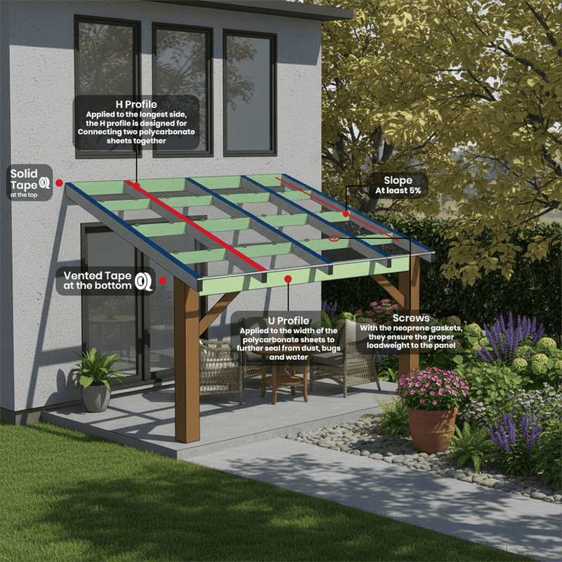 DIY Polycarbonate Lean-To Roof Kit