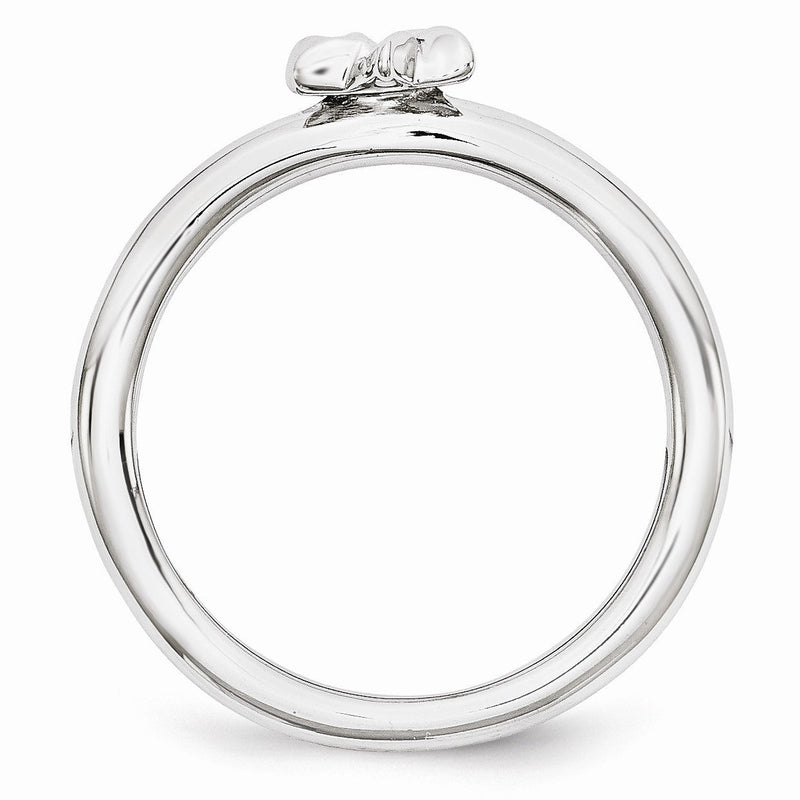 Rhodium Plated Sterling Silver Stackable 7mm Star of David Ring