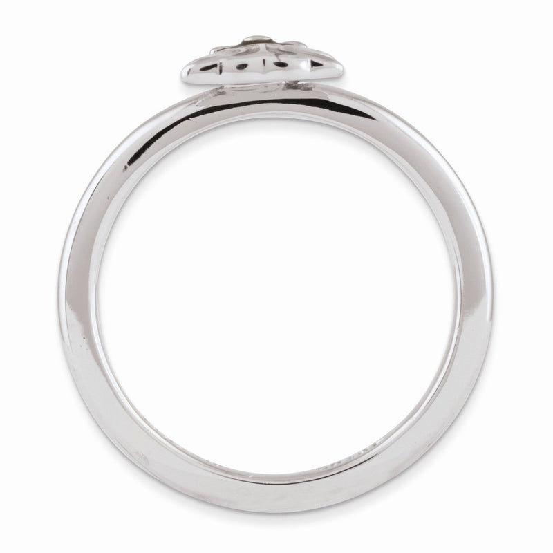 Sterling Silver Stackable Brown Enameled Dog Ring