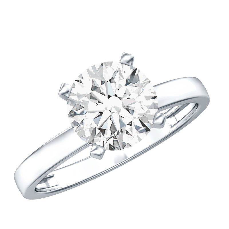 IGI Certified 3 CT Round Lab Grown Diamond Solitaire Engagement Ring