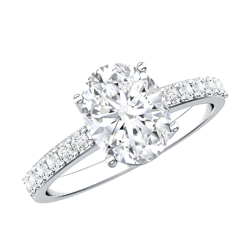 Lab Grown 2 Carat Diamond Oval Engagement Ring with IGI Certificate