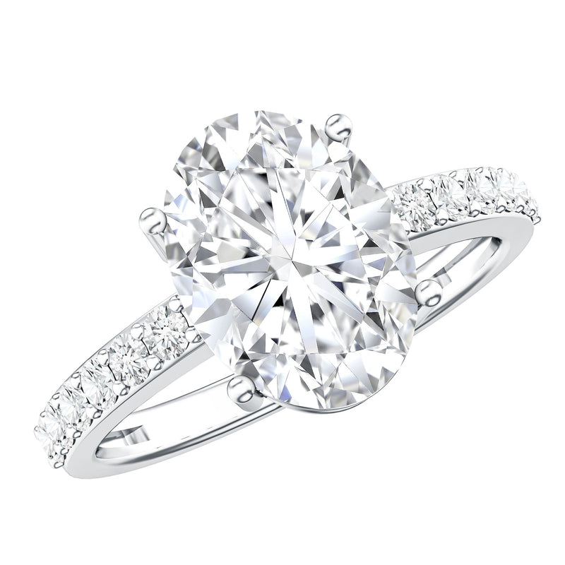 IGI Certified 3 Carat Lab Grown Oval Diamond Engagement Ring for Women