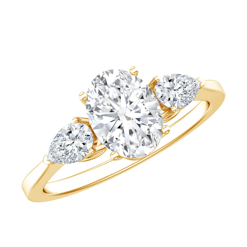1 Carat Lab Grown Diamond Three Stone Engagement Ring with IGI Certificate