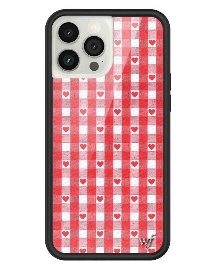 Gingham Hearts | Red iPhone Case