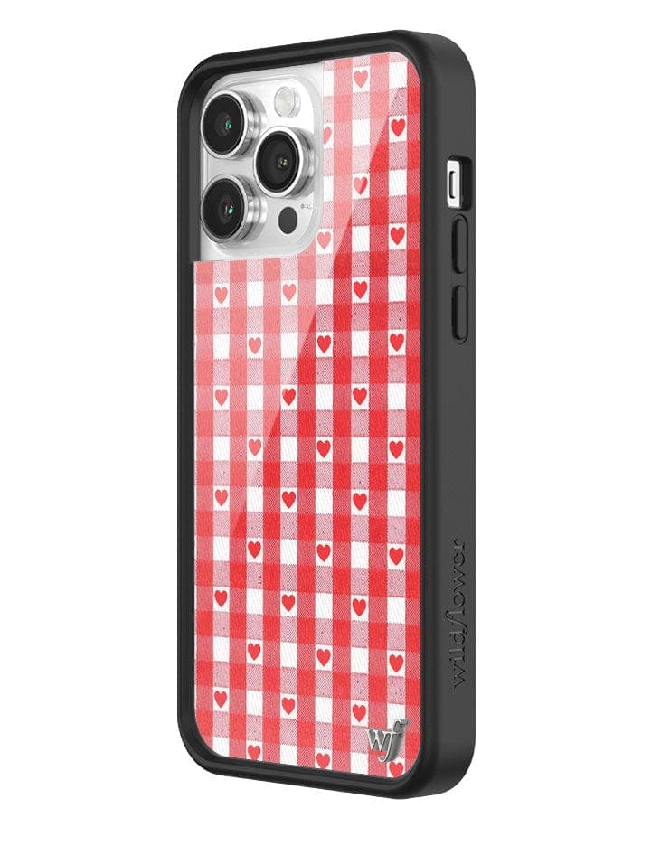 Gingham Hearts | Red iPhone Case