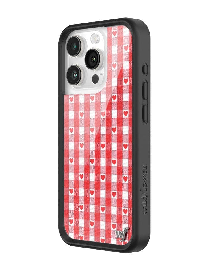 Gingham Hearts | Red iPhone Case
