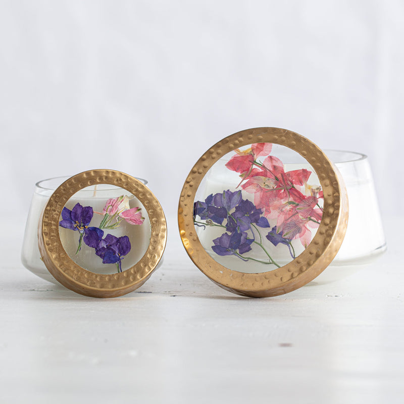 Roman Lavender Small Pressed Floral Candle
