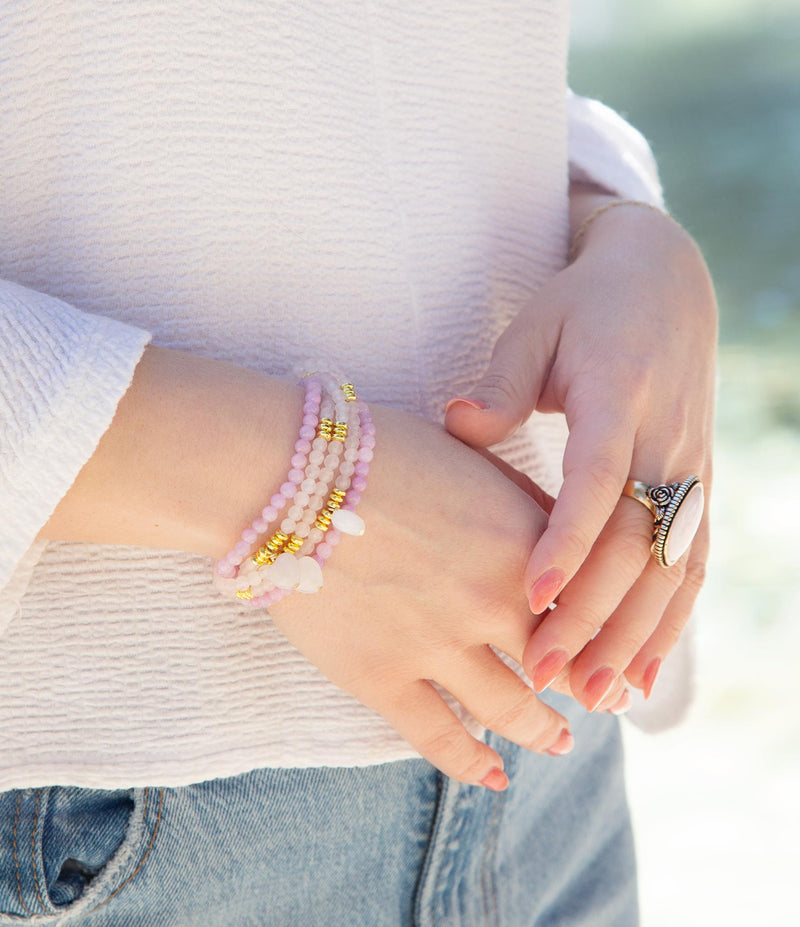 Rosie Pink Opal and Golden Bronze Ring