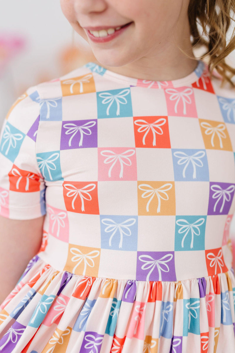 SALE Rainbow Ribbons S/S Pocket Twirl Dress