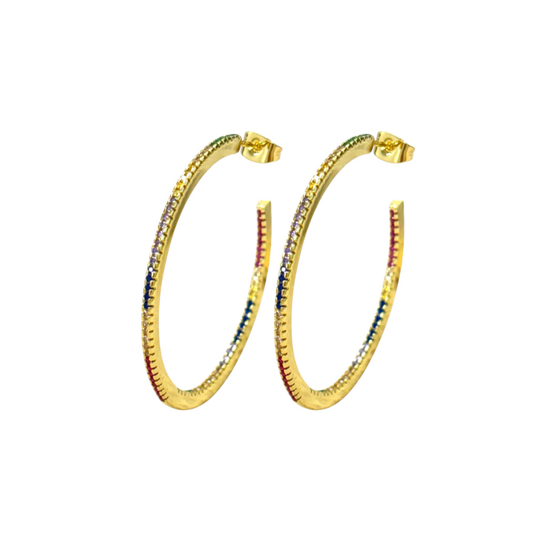 Rainbow Hoop Earrings