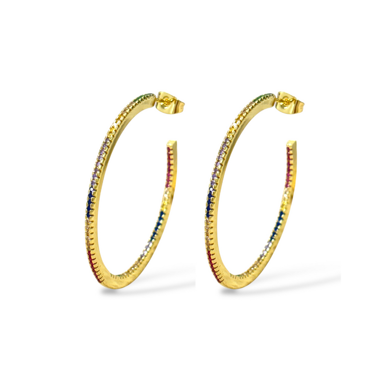 Rainbow Hoop Earrings