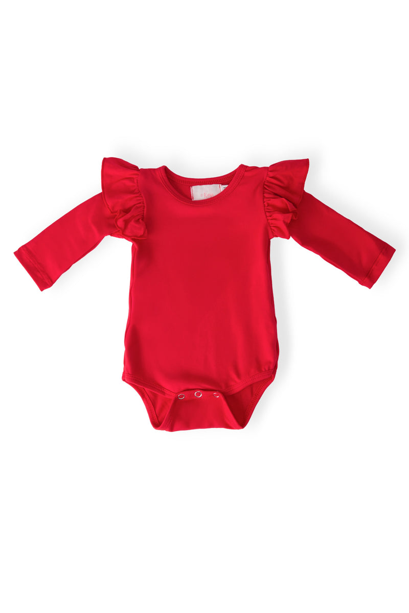 Red L/S Flutter Bodysuit