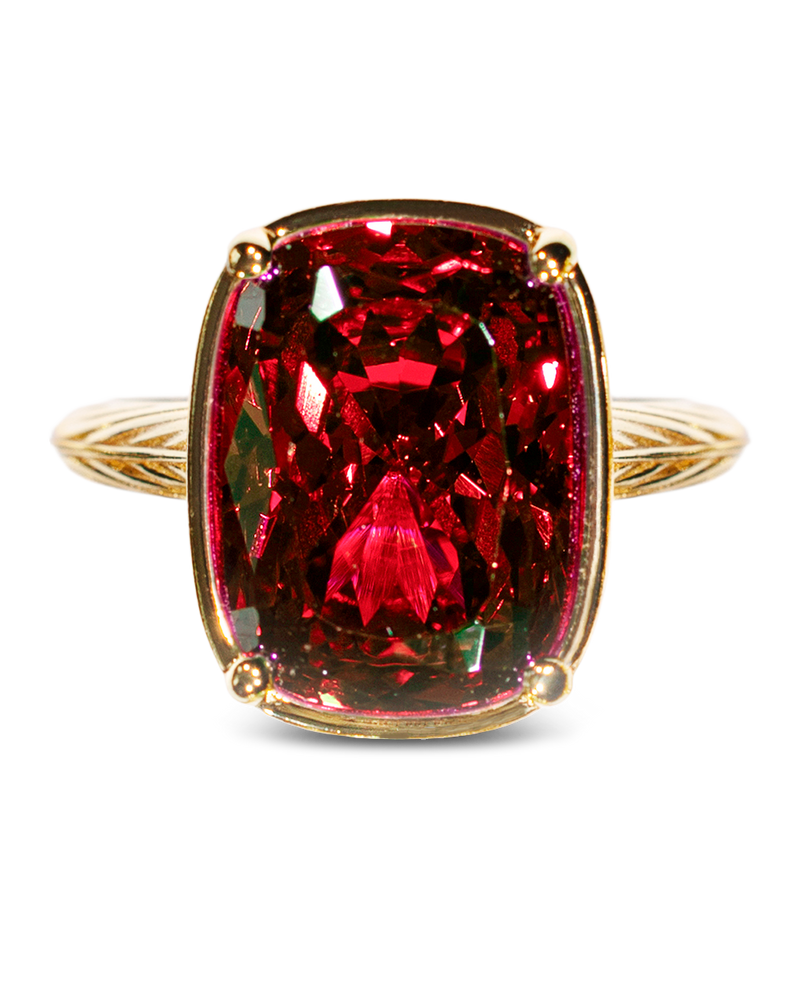 Sterling Silver Elongated Cushion Garnet CZ Cocktail Ring