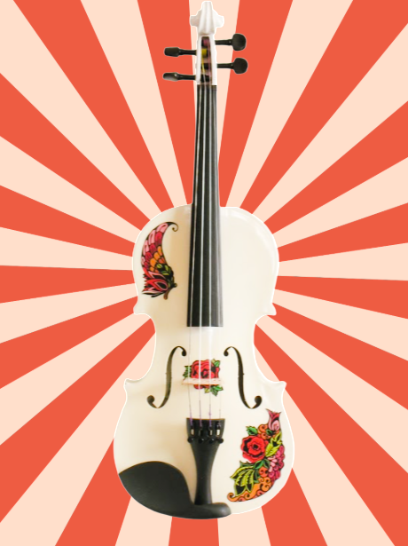 Butterfly Rose Tattoo White 1/4 Violin Outfit SUPER SAVINGS