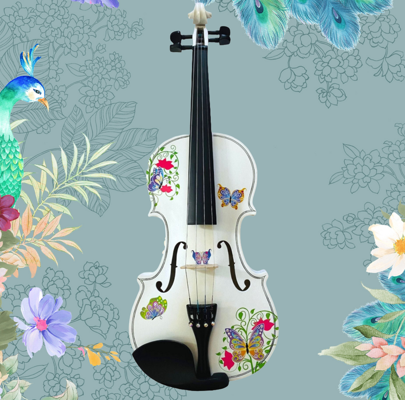 Butterfly White 1/4 Violin Outfit SUPER SAVINGS