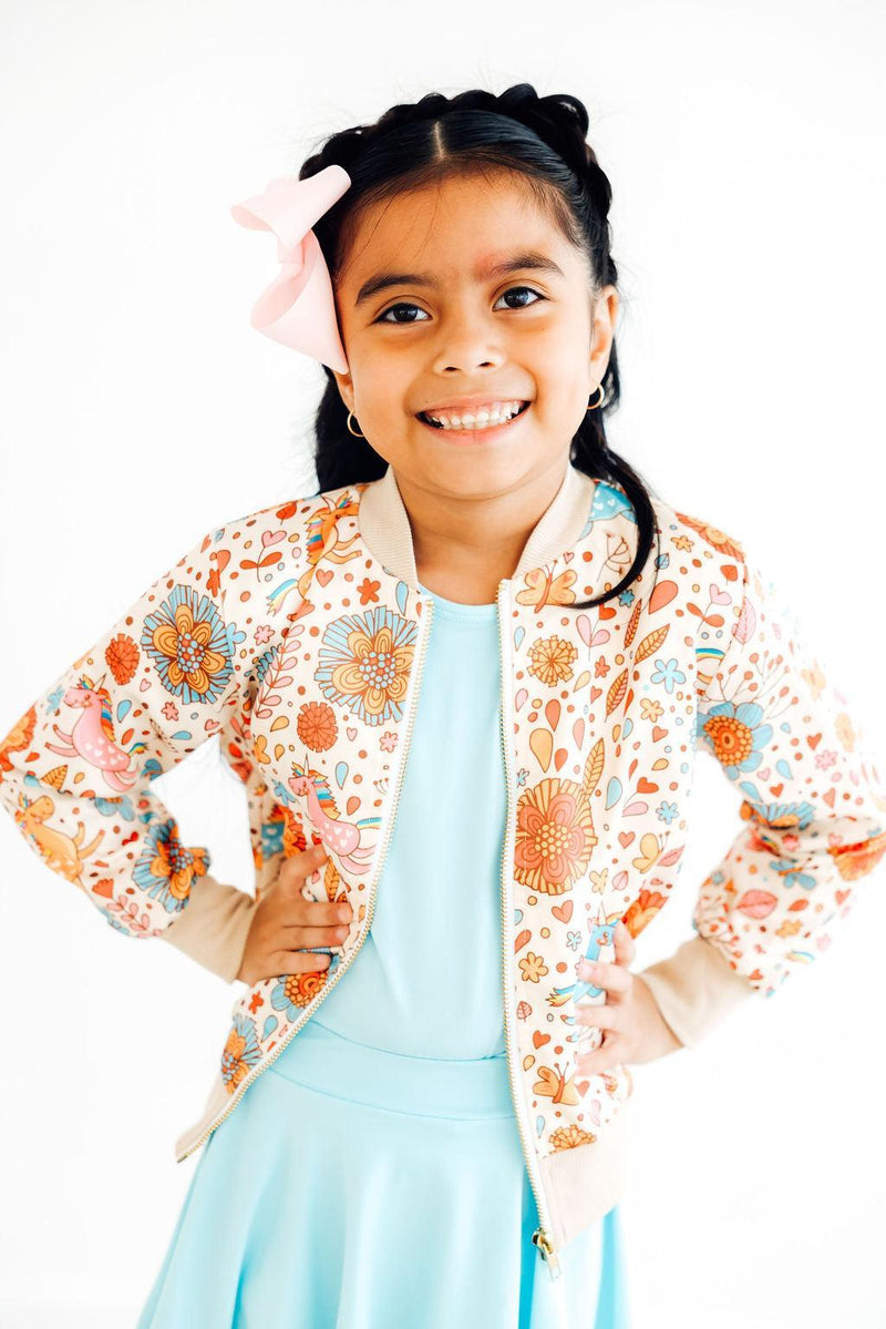 Retro Unicorns Satin Jacket