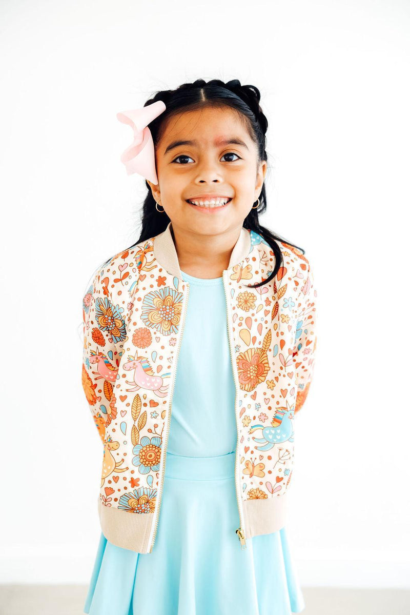 Retro Unicorns Satin Jacket