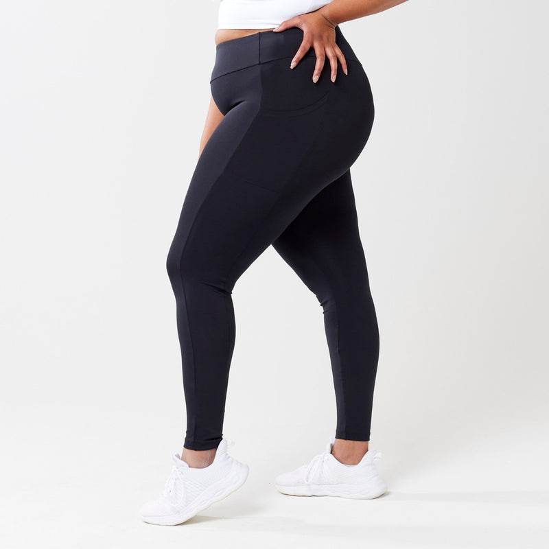 High-Rise with Pocket Leggings - Black