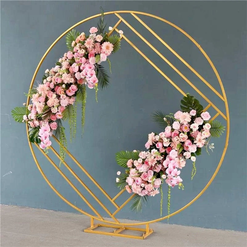 Round Geometric Wedding Arch Backdrop Stand