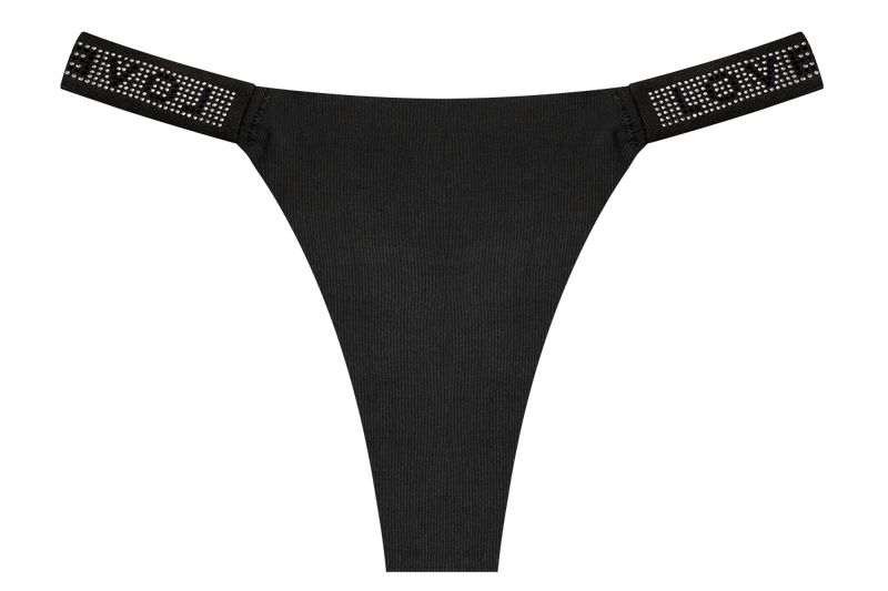 New Women's Smooth Low Waist Sexy Panties Women Thongs Rhinestones Letter Diamonds G-string Sports Thong Briefs T-back Shiny