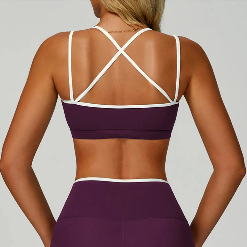 Sexy Back Sports Bra Top Women's Push-Up Yoga Underwear Fitness Top Running Workout Yoga Top Soft Beauty Back Bras Gym Underwear