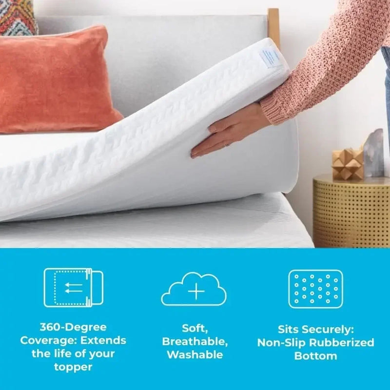 Gel Infused Memory Foam Mattress Topper – Cooling Full Mattress Pad