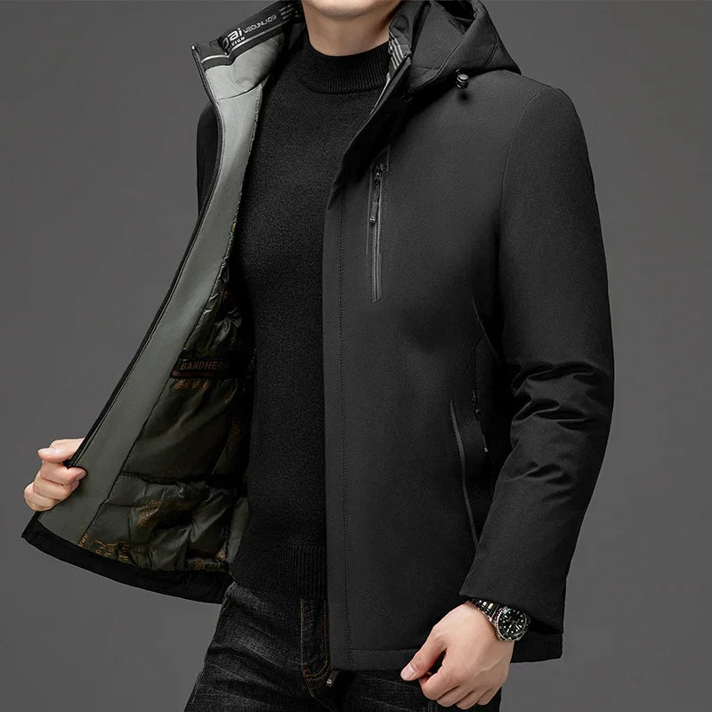 Business Men's Graphene Coat Men Cold Resistant Casual Jacket Winter Thick Keep Warm Parkas New Male High-end Parkas