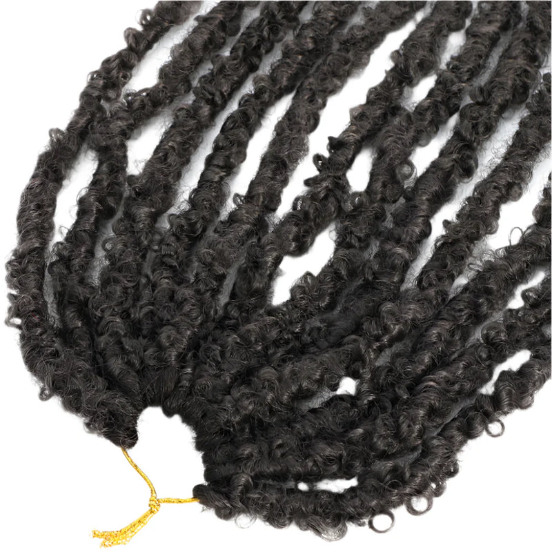 Butterfly Faux Locs Crochet Hair | 12/14" Distressed Goddess Locs | Pre-Looped | 12 Strands/Pack