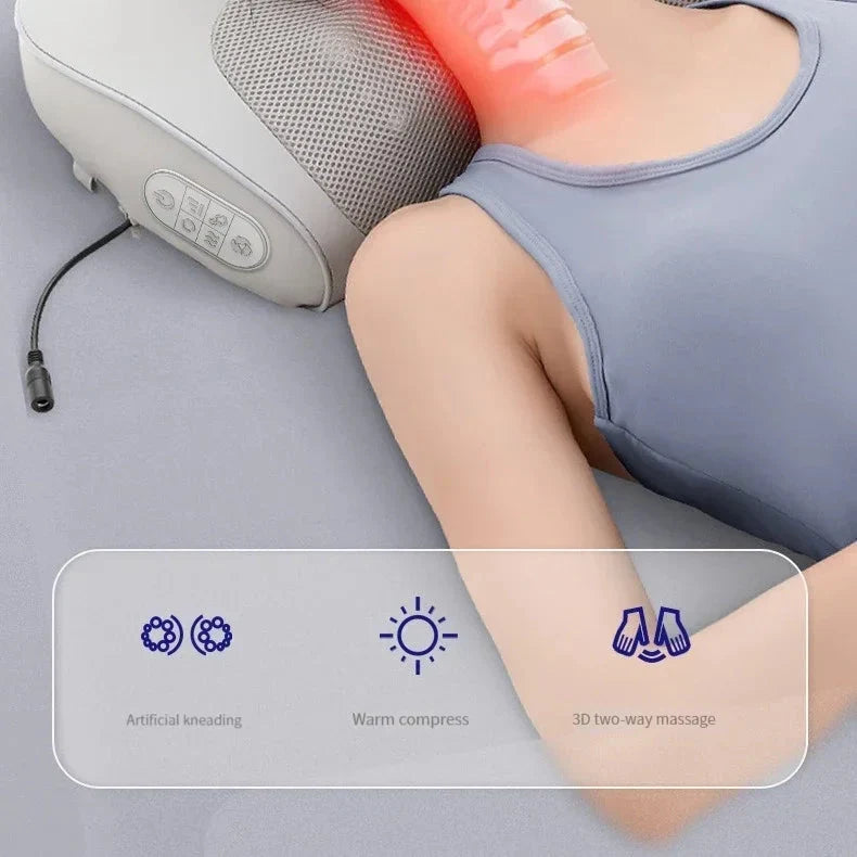 Heated Shiatsu Massage Pillow with Infrared Therapy