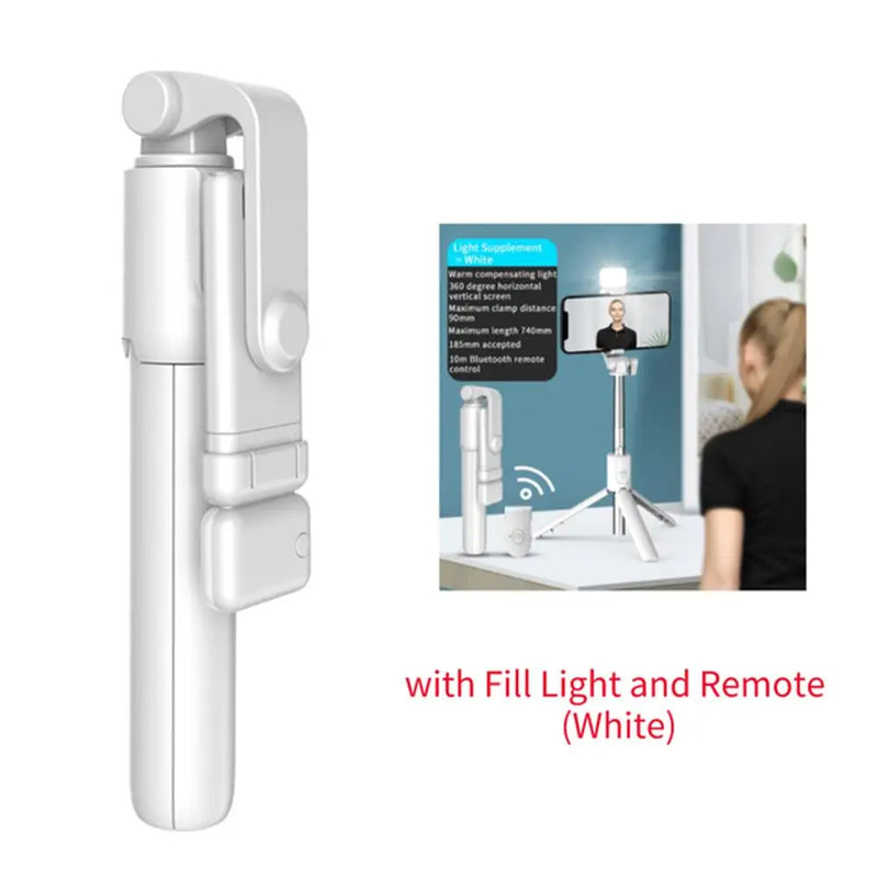 3-in-1 Tiktok Video Holder with Bluetooth Remote, Fill Light, and Foldable Bracket for Smartphones