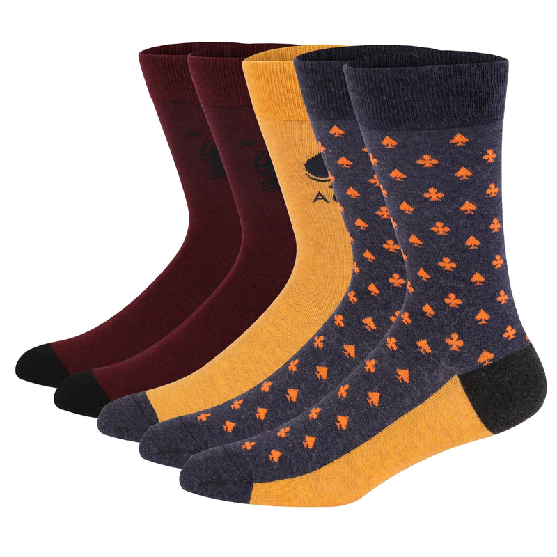 5 Pairs Argyle Breathable Men's Dress Socks Plus large Size High Quality Combed Cotton