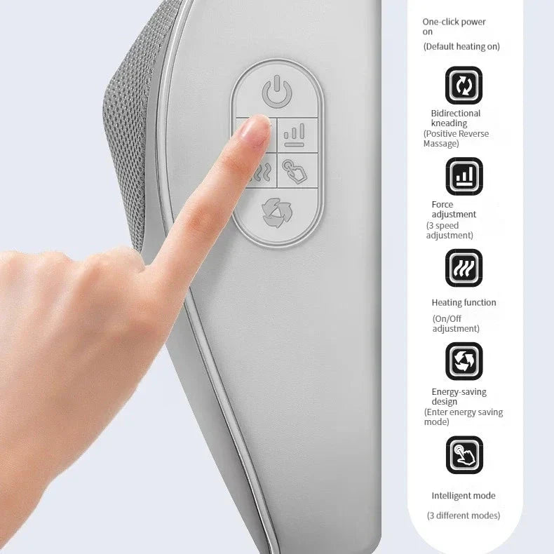 Heated Shiatsu Massage Pillow with Infrared Therapy