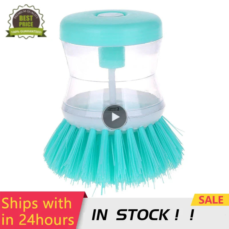 EasyClean Duo Brush Soap & Scrub in One Kitchen Soap Dispensing Cleaning Brush