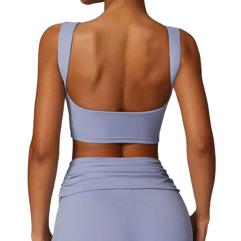 NCLAGEN Running Sports Bra Women High Support Open Back Yoga Breathable Slim Fit Fitness Pilates Tank Top With Removable Pads