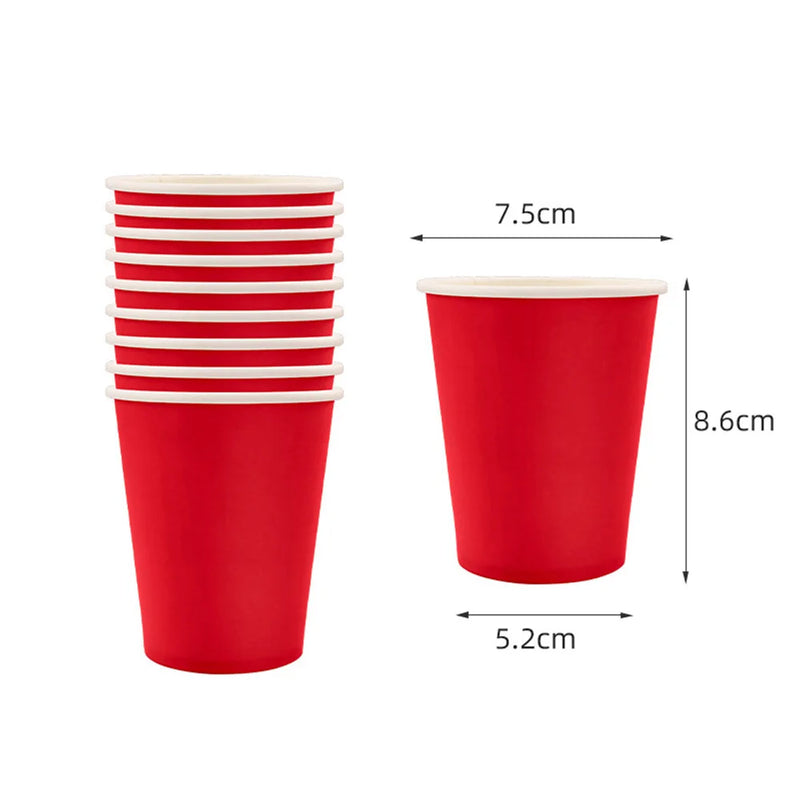 10/20/30/50/100pcs Disposable Paper Cups Solid Color For Water DIY Birthday Wedding Party Picnic BBQ Travel and More