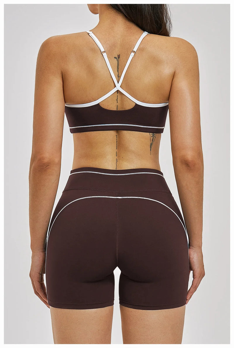 Yoga Bra U-Shaped Adjustable Shoulder Strap Cross Back Women Fitness Sports Bra Top Gym Yoga Athletic Tight Workout Jog Soft Pad
