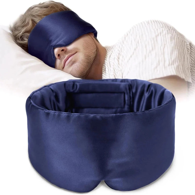 Silk Sleep Mask – Mulberry Silk Eye Mask with Adjustable Strap & Ear Cover