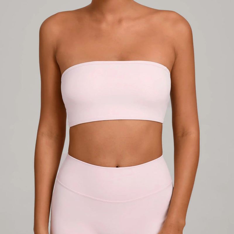 Women Strapless Sports Bra Gym Top Quick-Drying Yoga Clothes Women Tube Top Fitness Chest Wrap Underwear Workout Bra Female