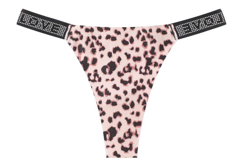 New Women's Smooth Low Waist Sexy Panties Women Thongs Rhinestones Letter Diamonds G-string Sports Thong Briefs T-back Shiny
